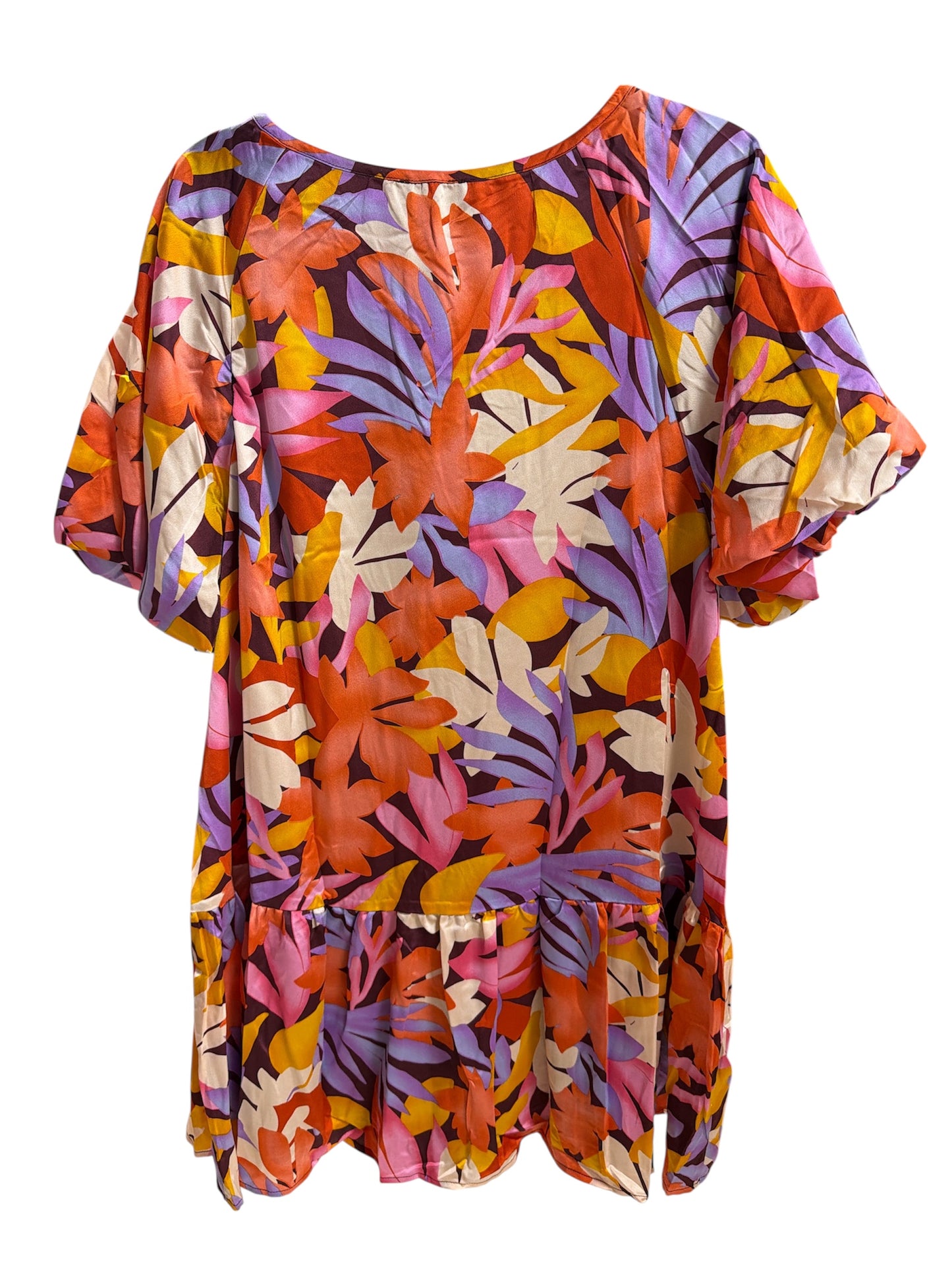 Carole Tropical Bubble Sleeve Dress