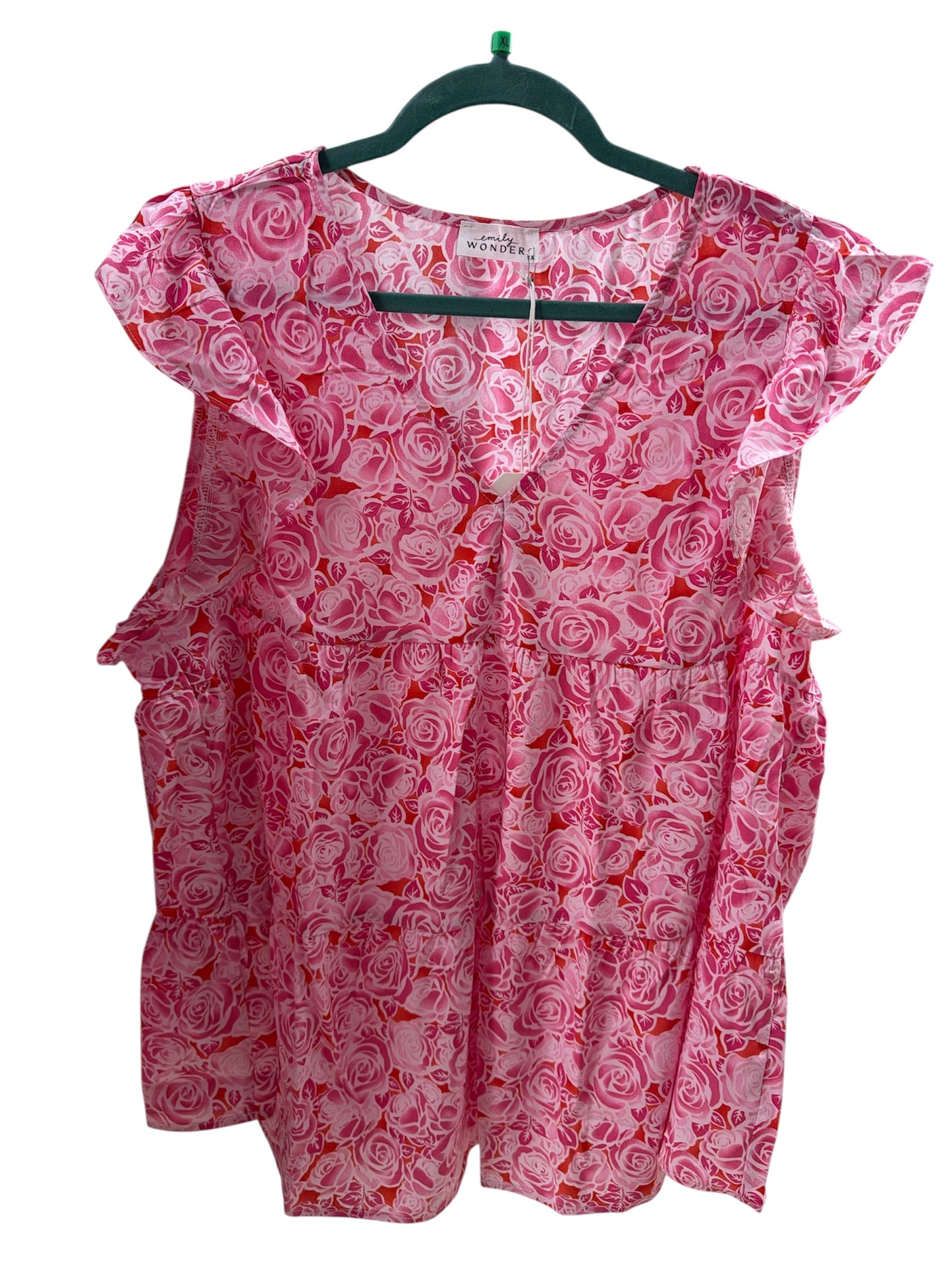 Emily Wonder Pink Roses Ruffle