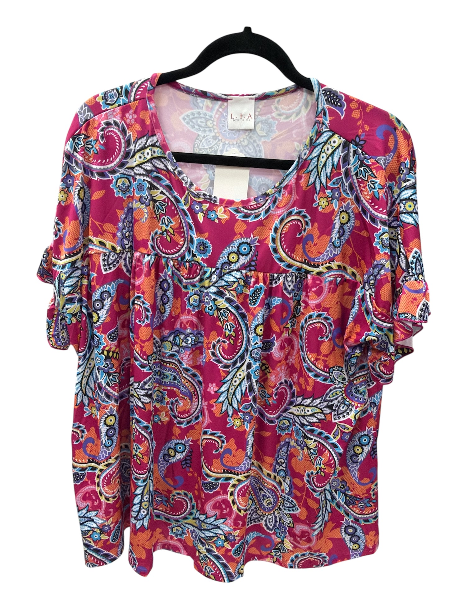 LIA PINK RUFFLE SLEEVE TOP