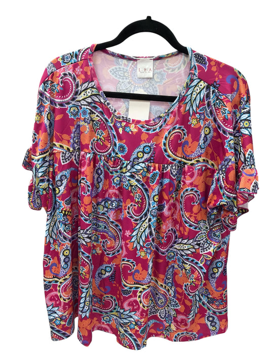 LIA PINK RUFFLE SLEEVE TOP