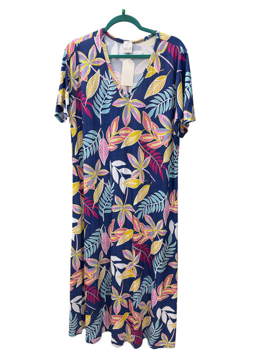 Blue Sleeve Maxi Floral Dress