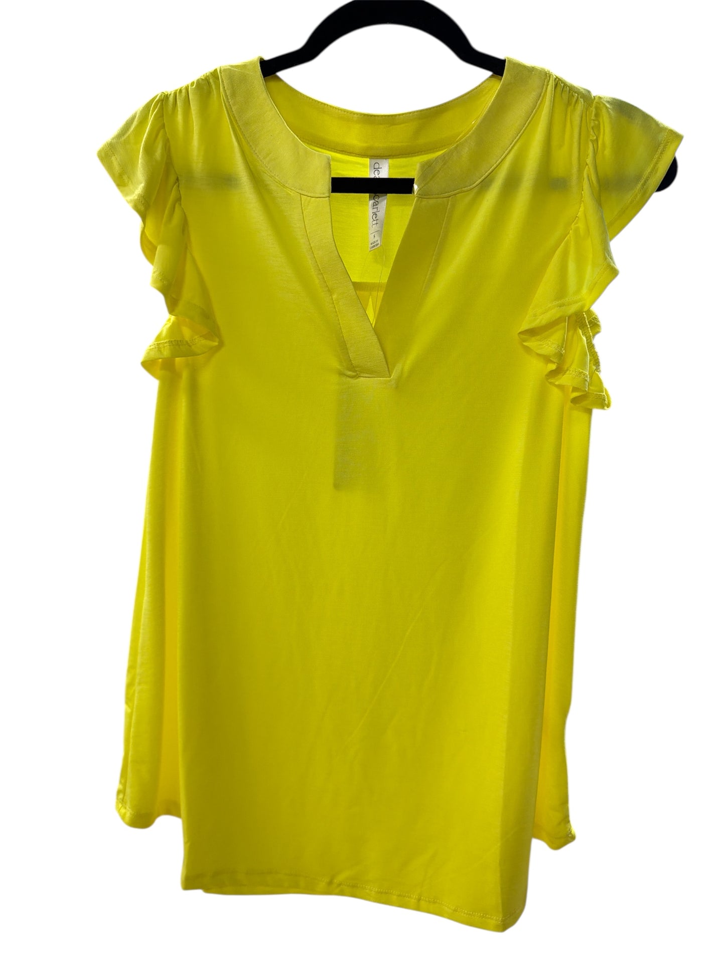 Dear Scarlett Ruffle Sleeve Yellow Top