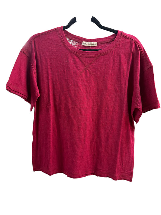 Zenana Wine Cotton Slub Tee