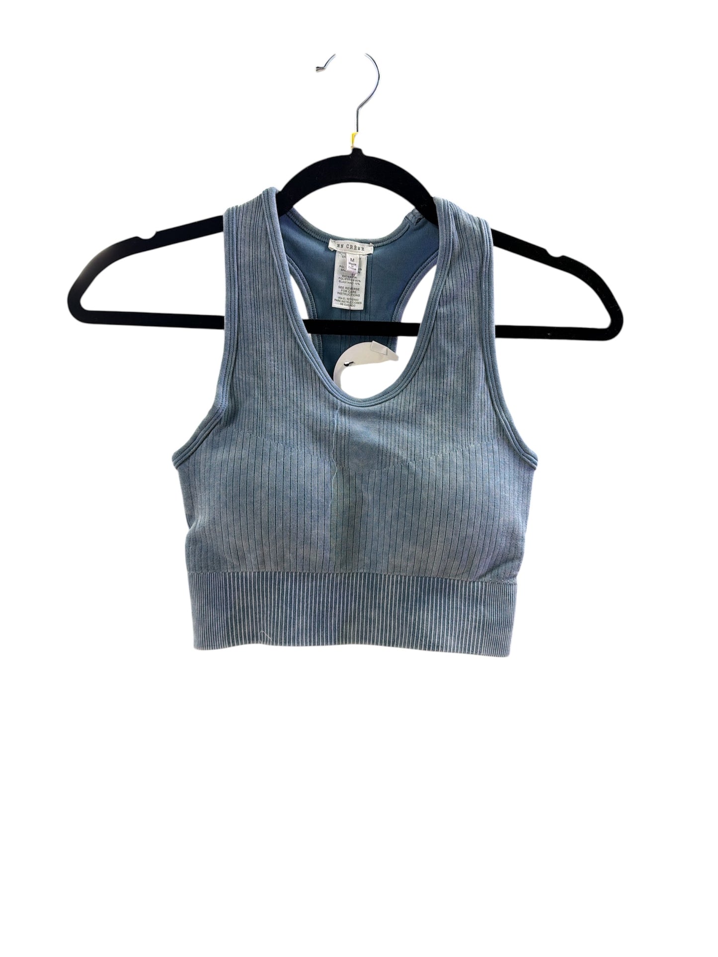 Encreme Blue Ribbed Bra