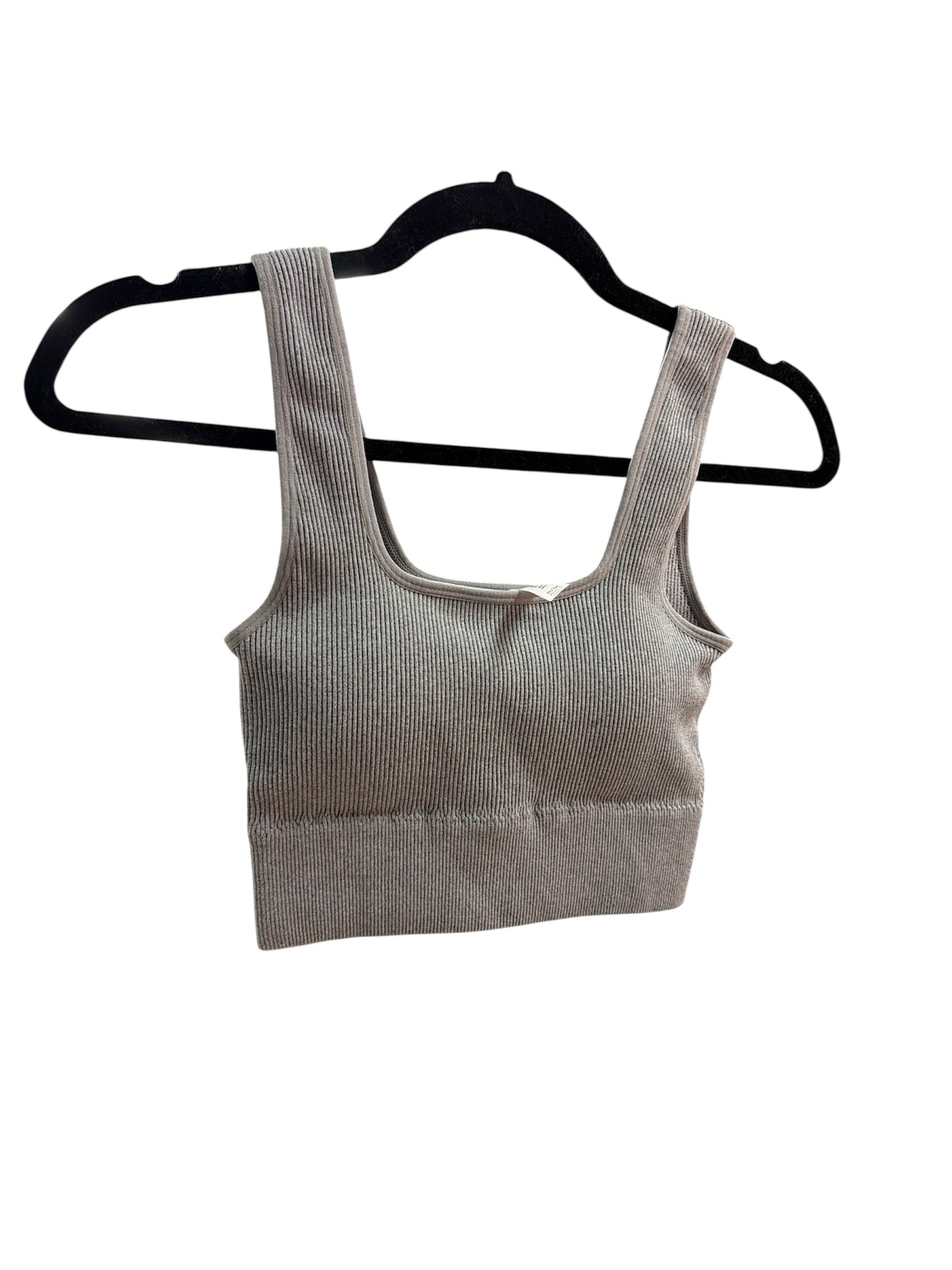 Zenana Gray Ribbed Bra