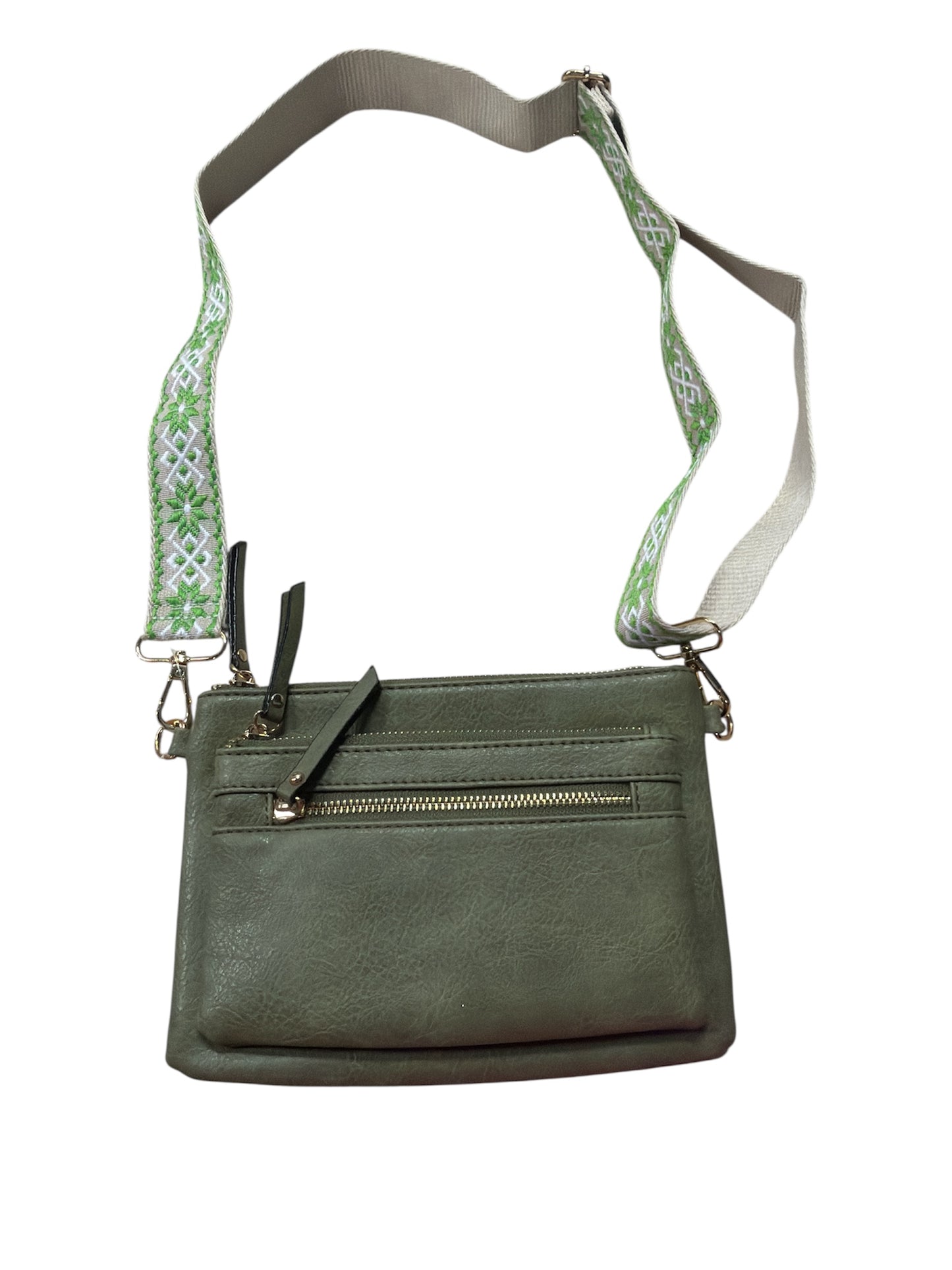 Green Crossbody Guitar Strap