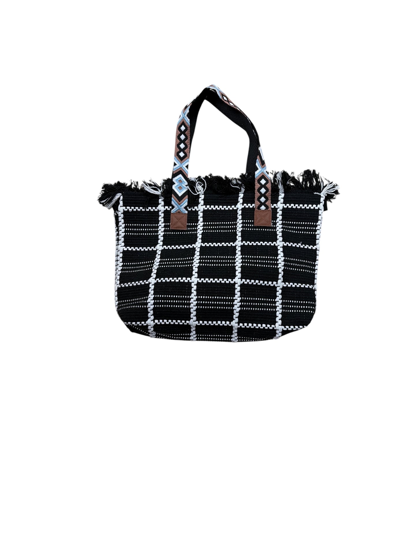 Fringe Top Zipper Beach Bag