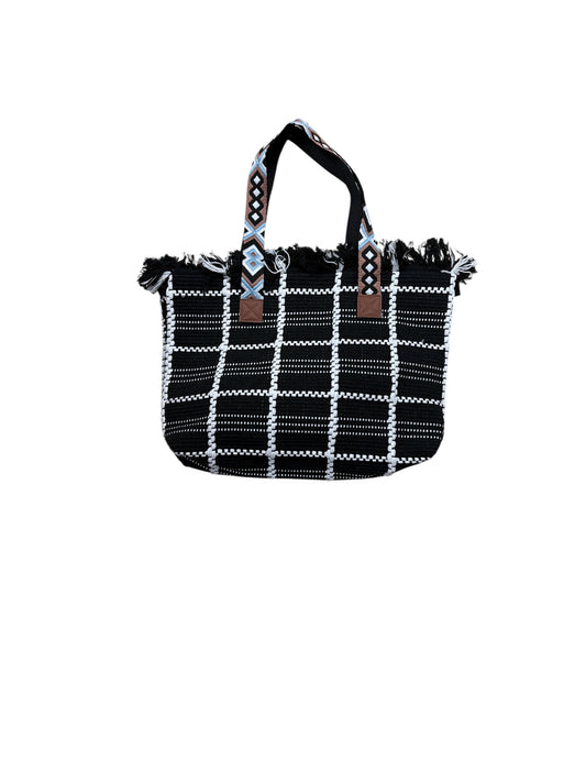 Fringe Top Zipper Beach Bag