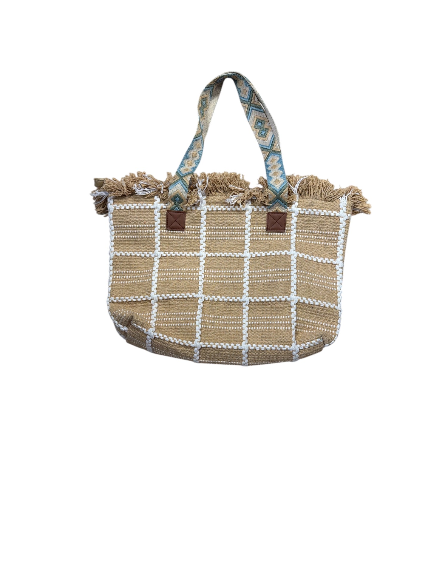 Fringe Top Zipper Beach Bag