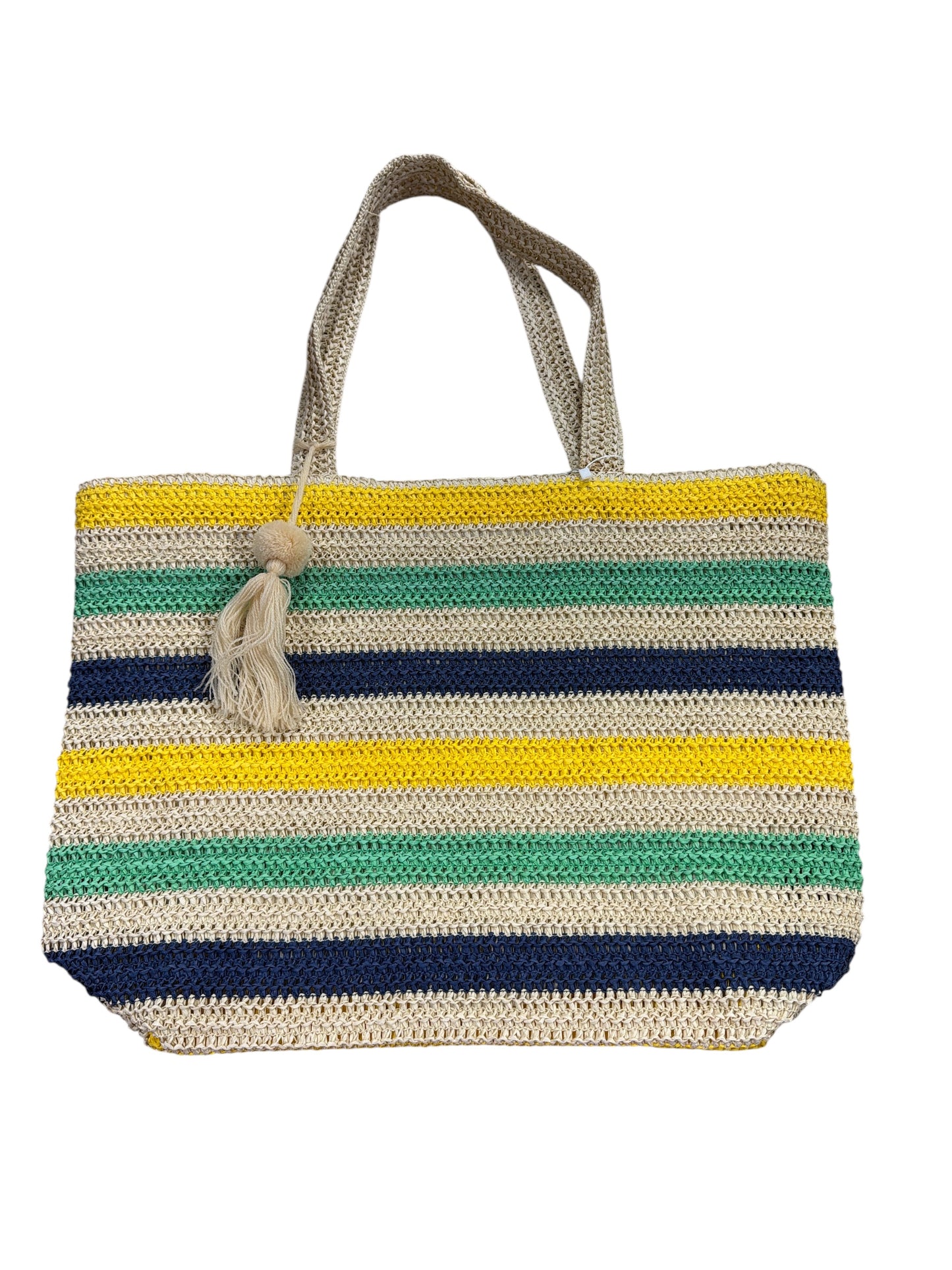 Straw Tweed Beach Tote