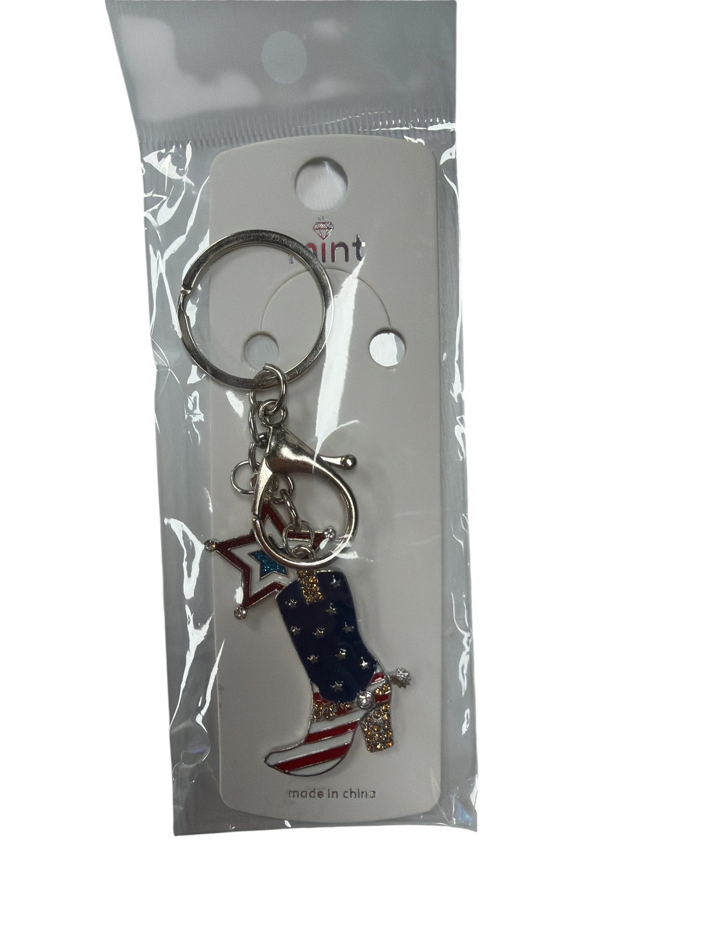 USA Cowboy Boot Keychain