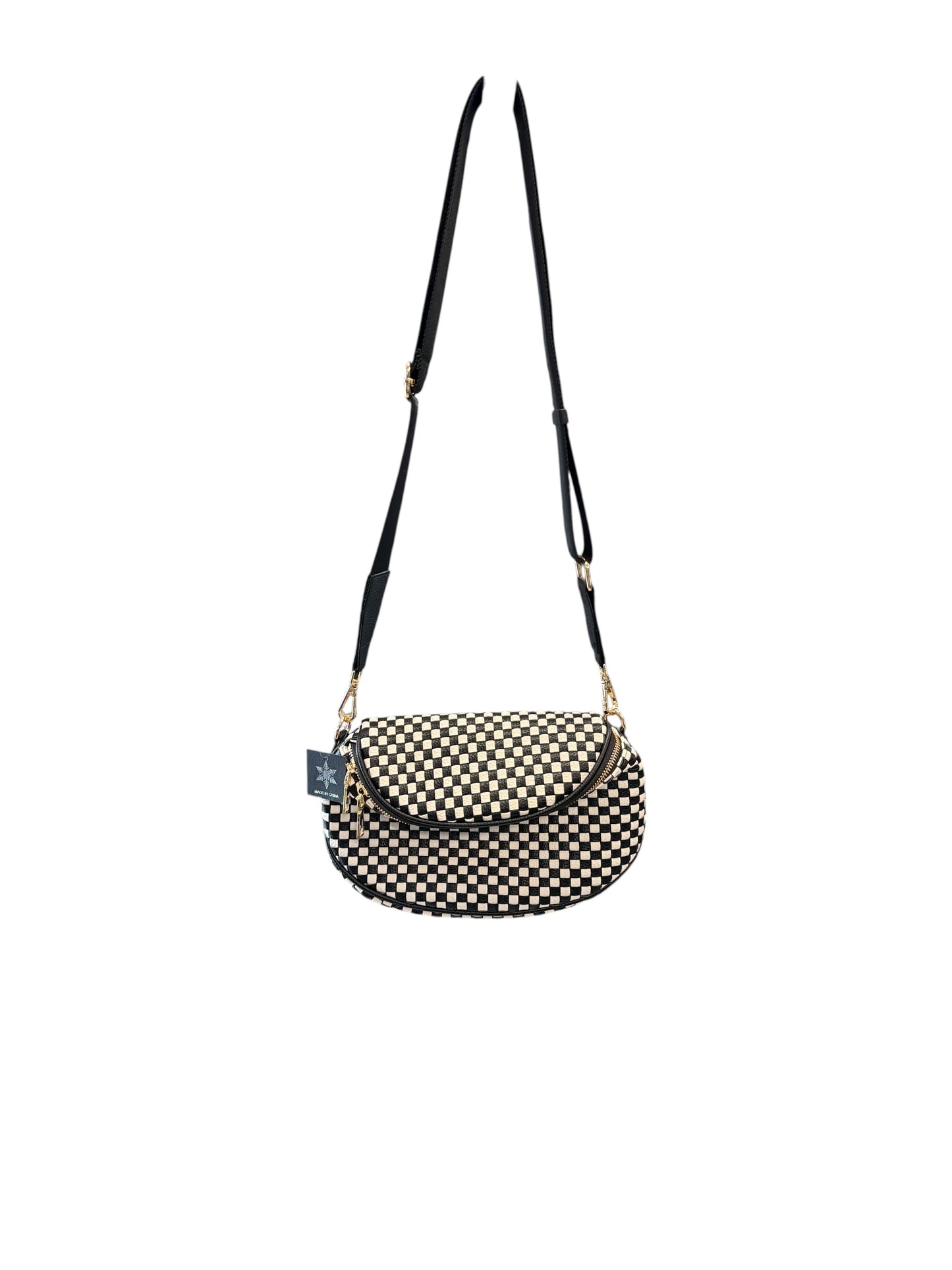 PADDED LEATHER CHECKER OVERSIZE BAG