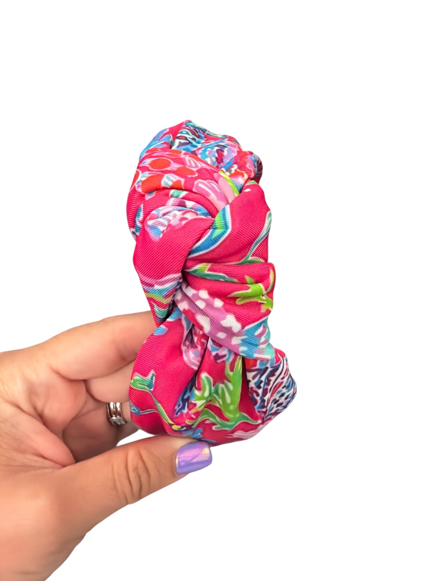 MIXED PATTERN TOP KNOT HEADBAND
