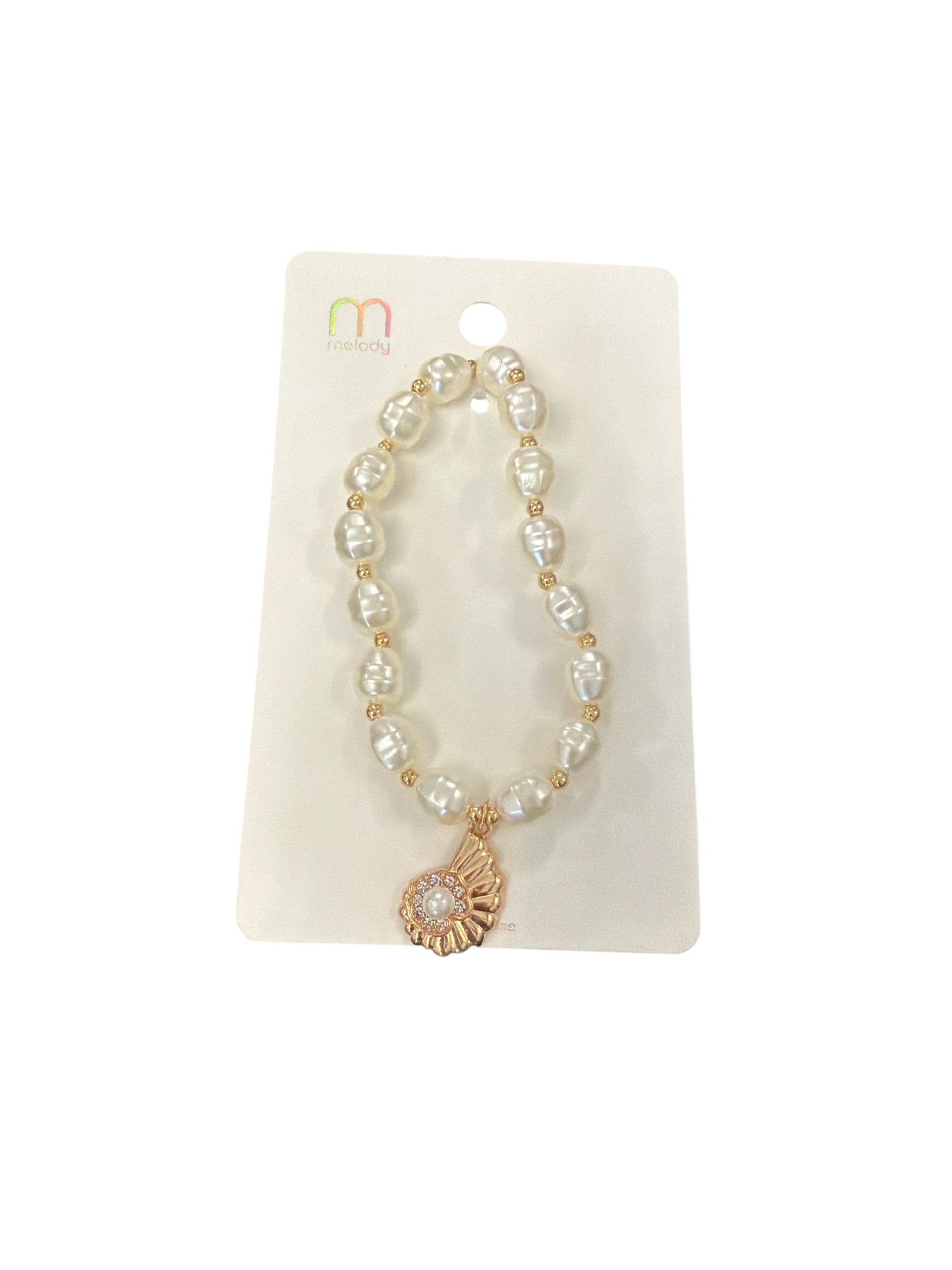 PEARL BEADED SHELL BRACELET
