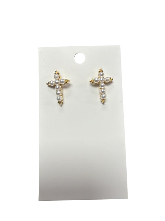 CROSS PEARL STUDS