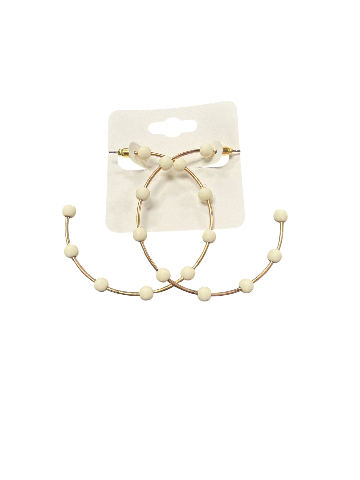 BEADED GOLD HOOP EARRINGS