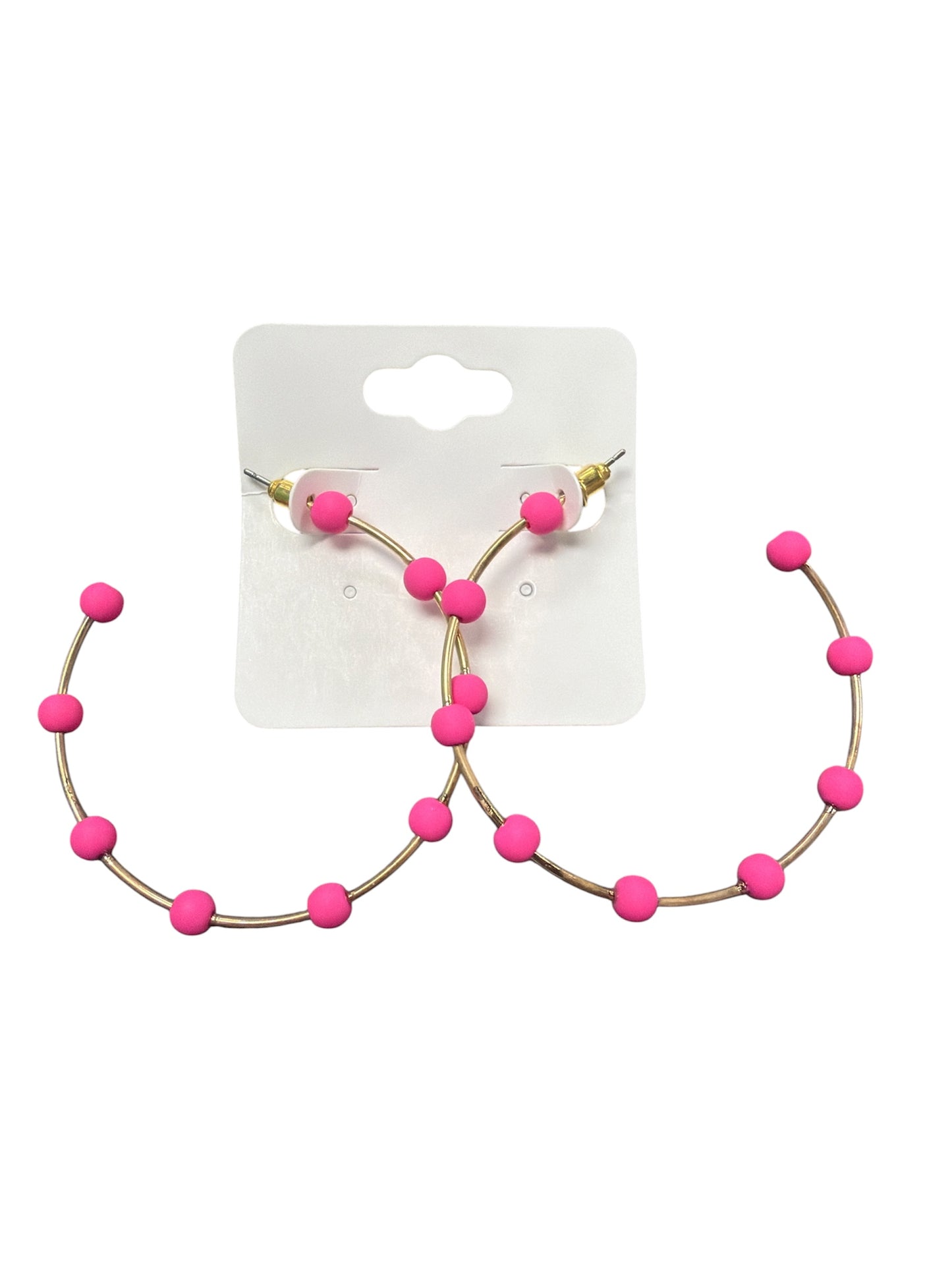 BEADED GOLD HOOP EARRINGS