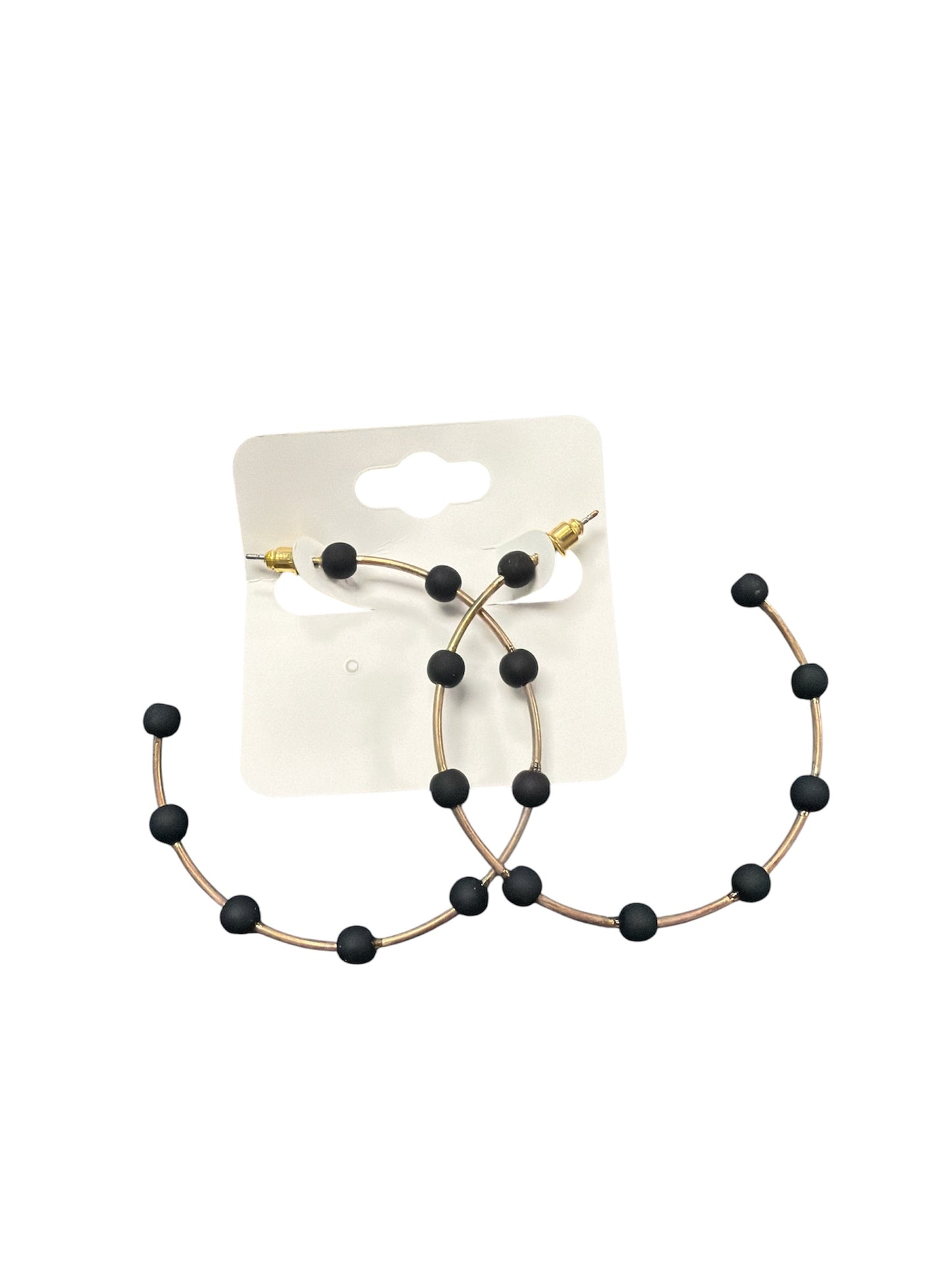 BEADED GOLD HOOP EARRINGS
