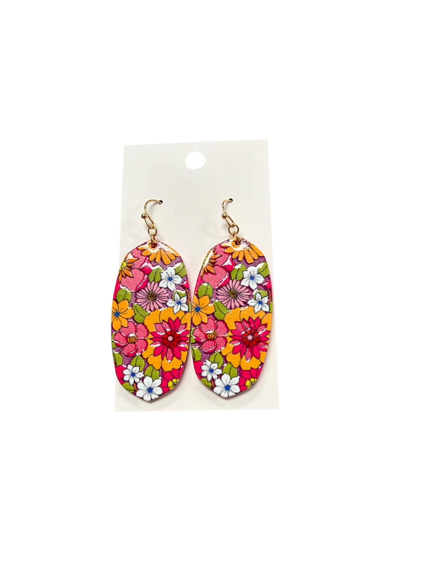 RETRO FLORAL WOOD EARRINGS