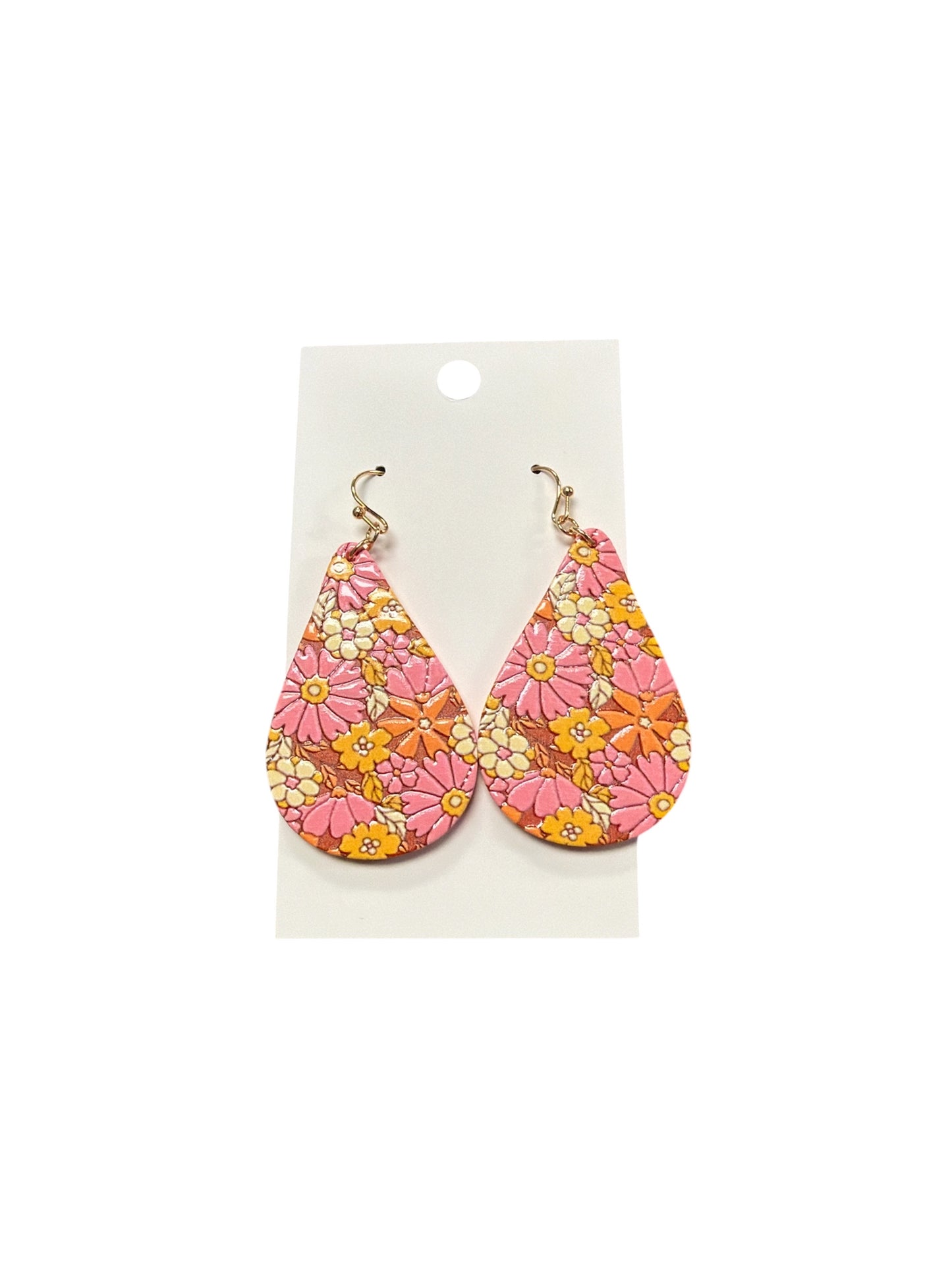 RETRO FLORAL WOOD EARRINGS
