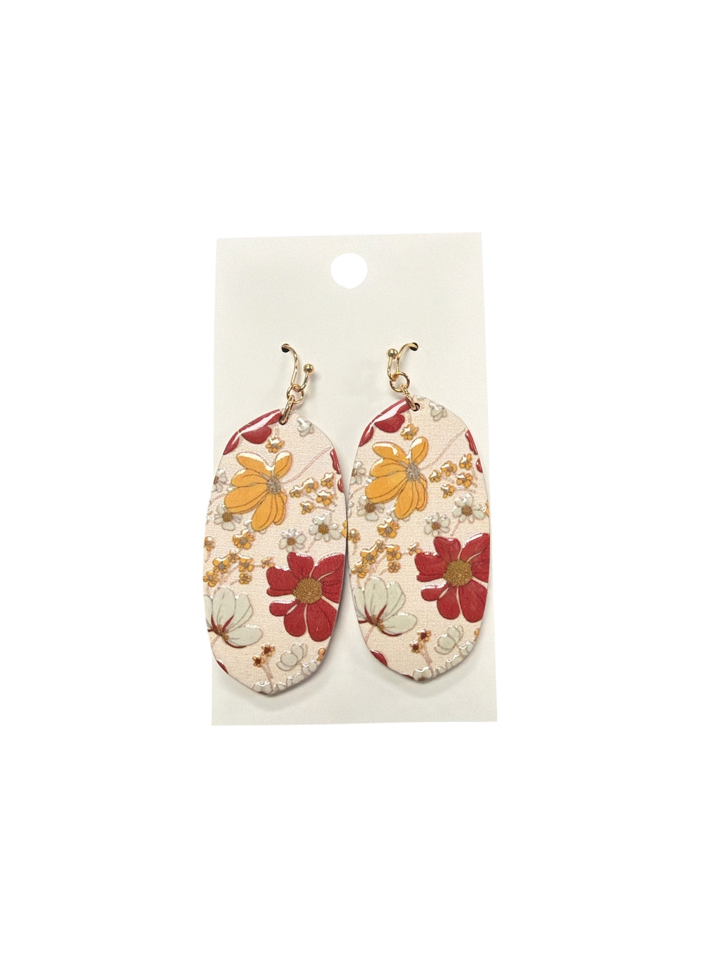 RETRO FLORAL WOOD EARRINGS