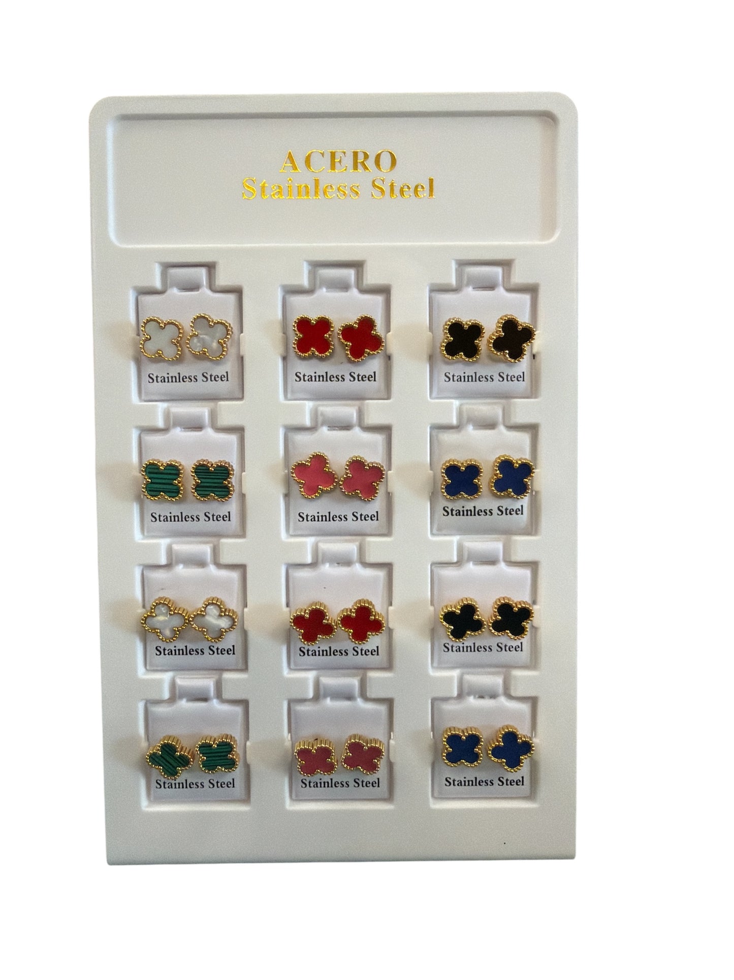 Silver Clover Studs