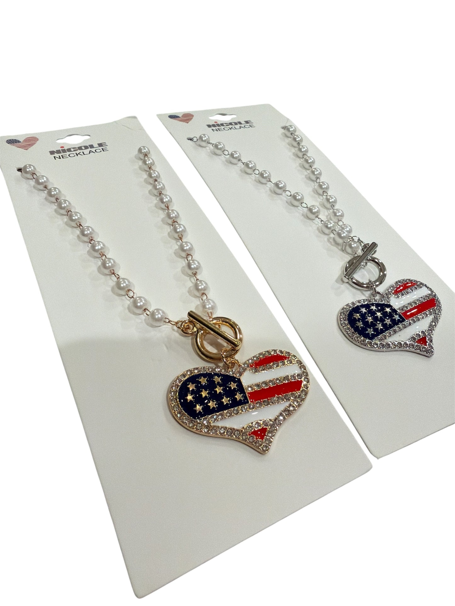 USA Heart Toggle Necklace
