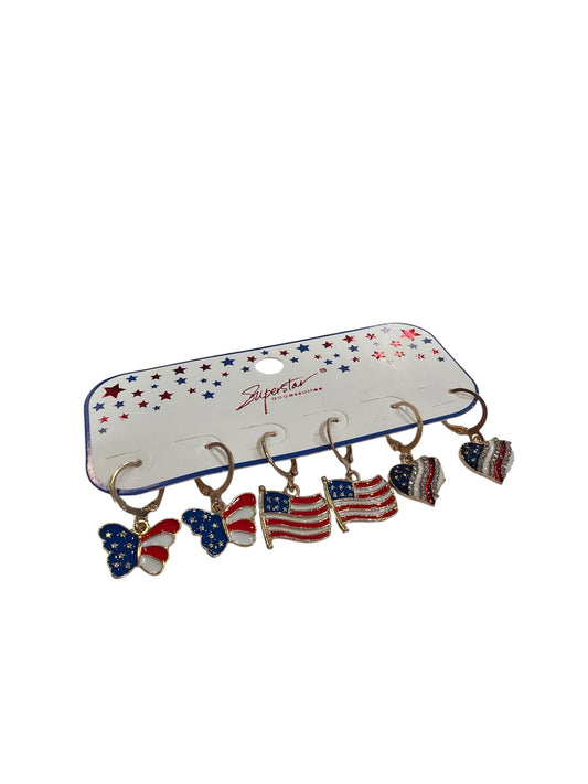 3pk USA Earrings