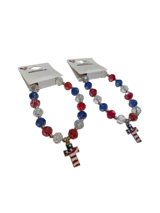 USA Flag Charm Bracelet