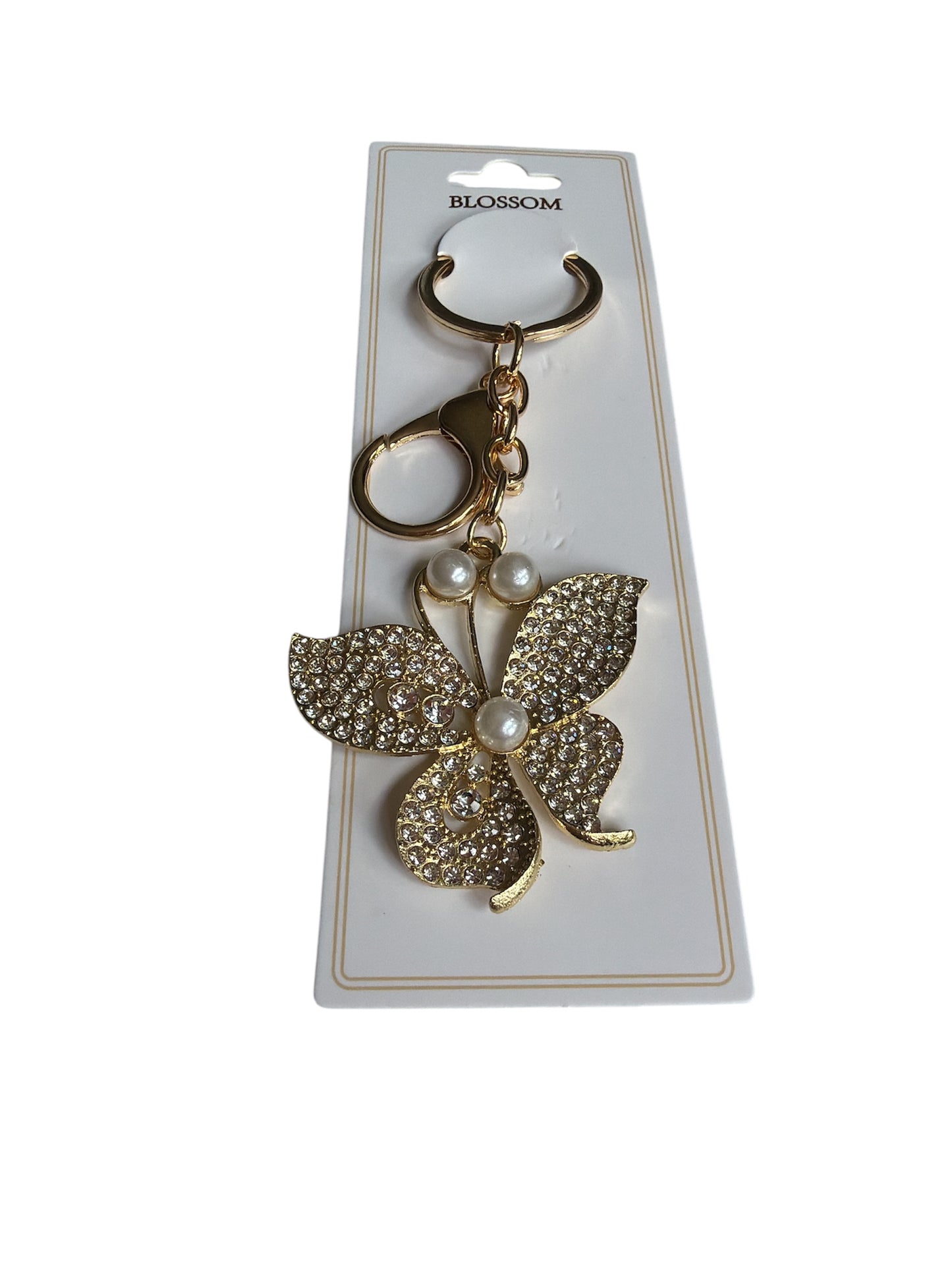 Butterfly Pearl Keychain Charm