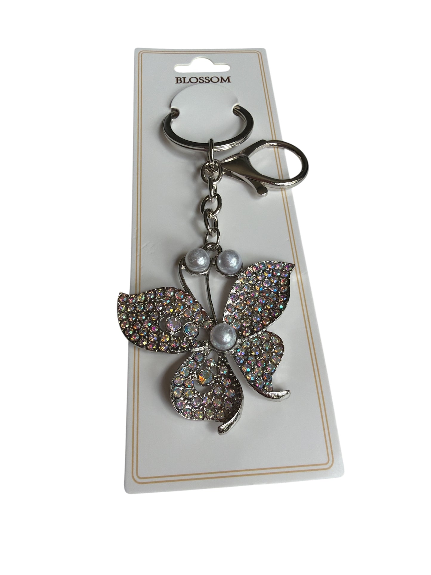 Butterfly Pearl Keychain Charm