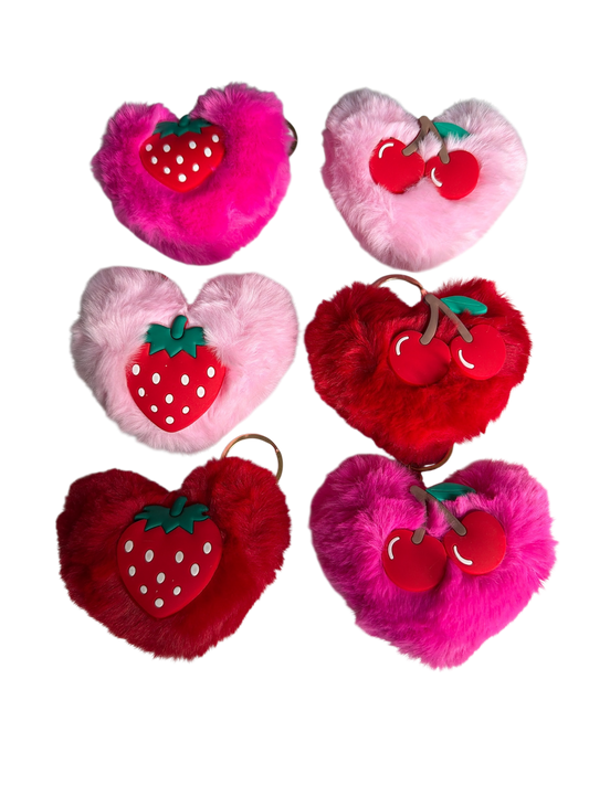 Plush Heart Bag Keychains