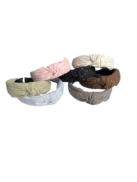 Quilted Rhinestone Headband