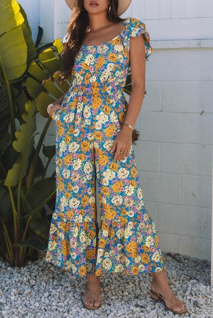 Floral Cutout Jumpsuit
