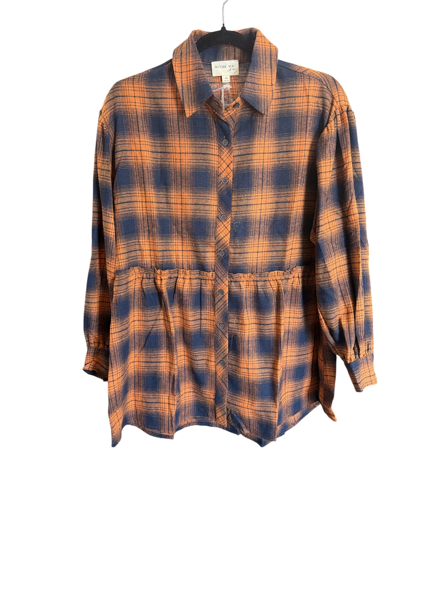 Orange Navy Flannel Tunic Dress
