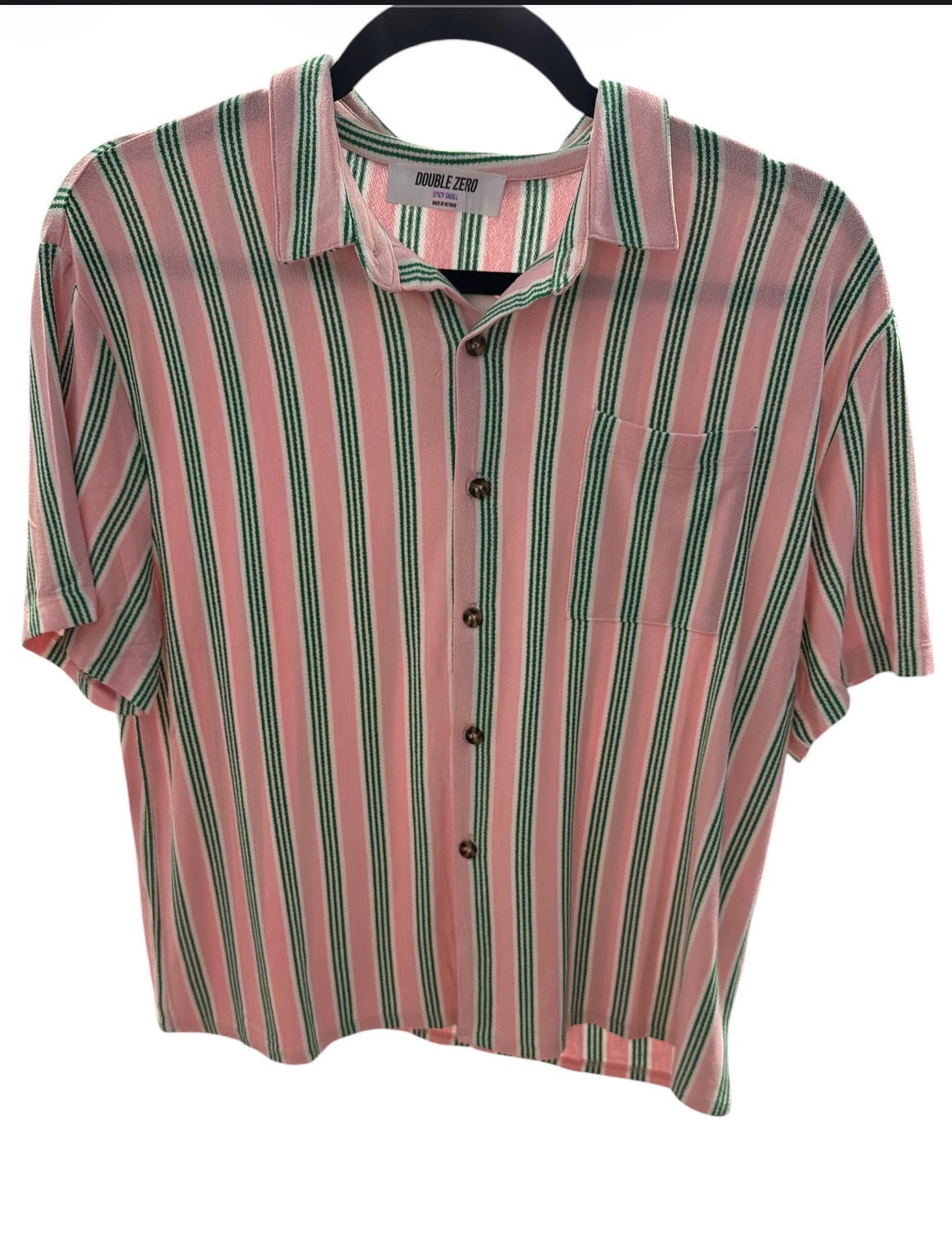 Pink/Green Button Top