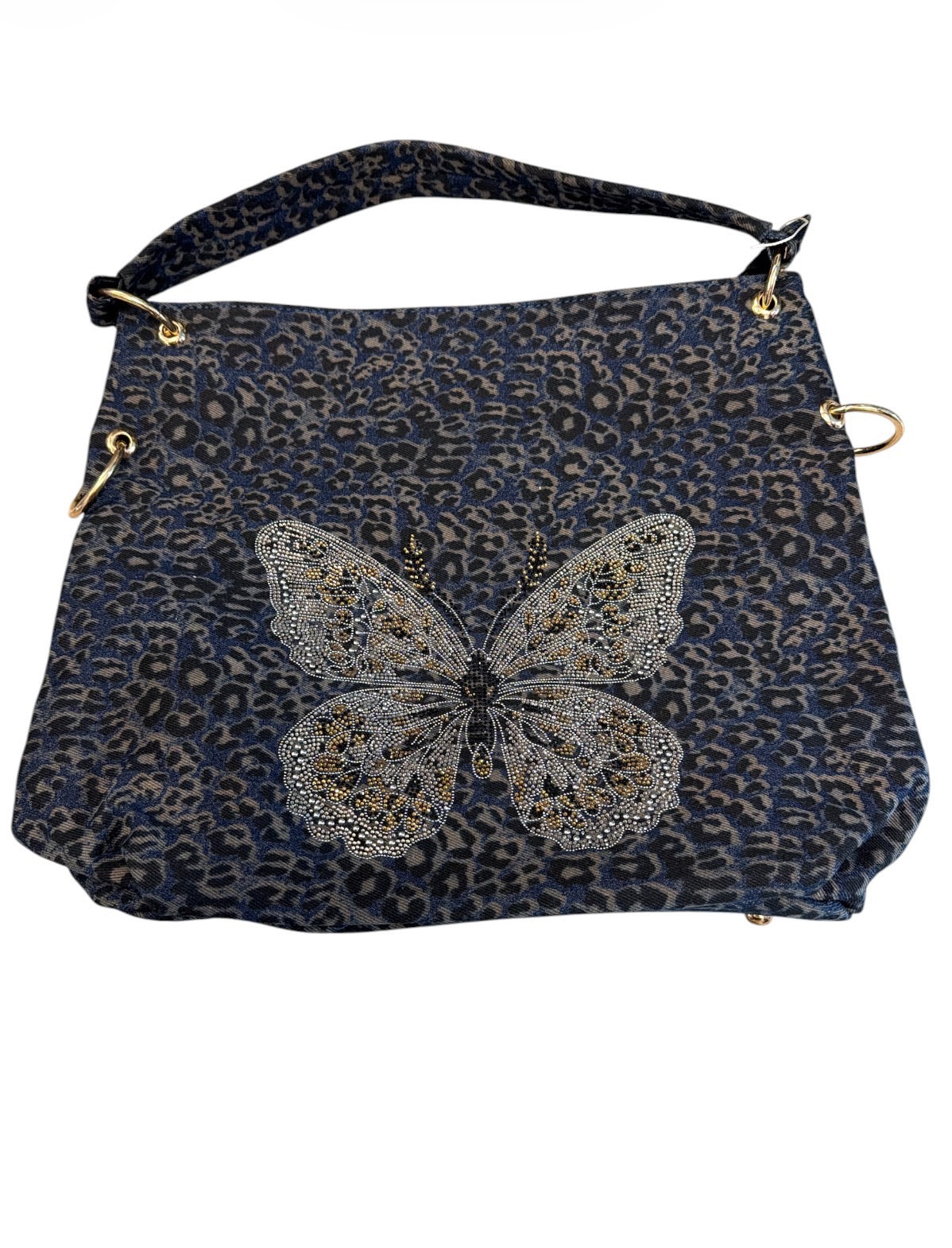 BUTTERFLY OVERSIZE DENIM HANDBAG