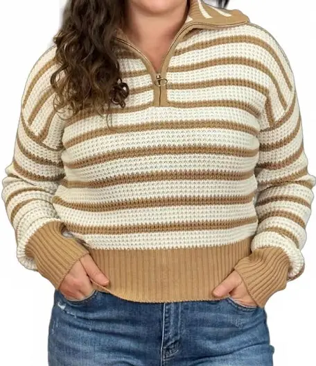 Simply Southern - Brown Striped Sweater