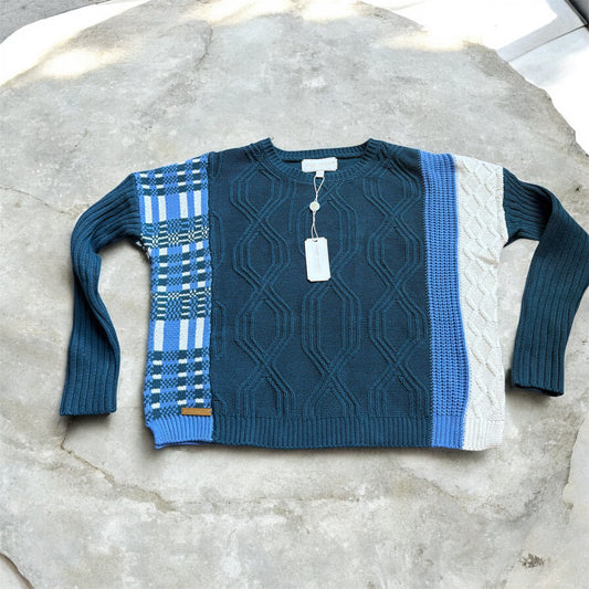 Simply Southern - Blue Colorblock Sweater