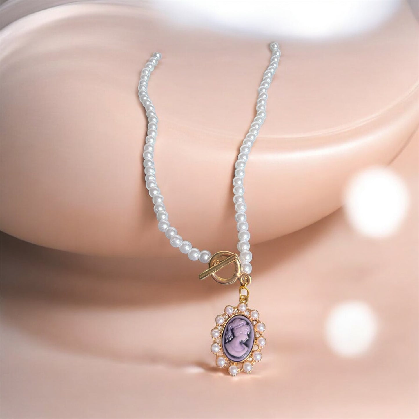 Vintage Pearl Toggle Necklace
