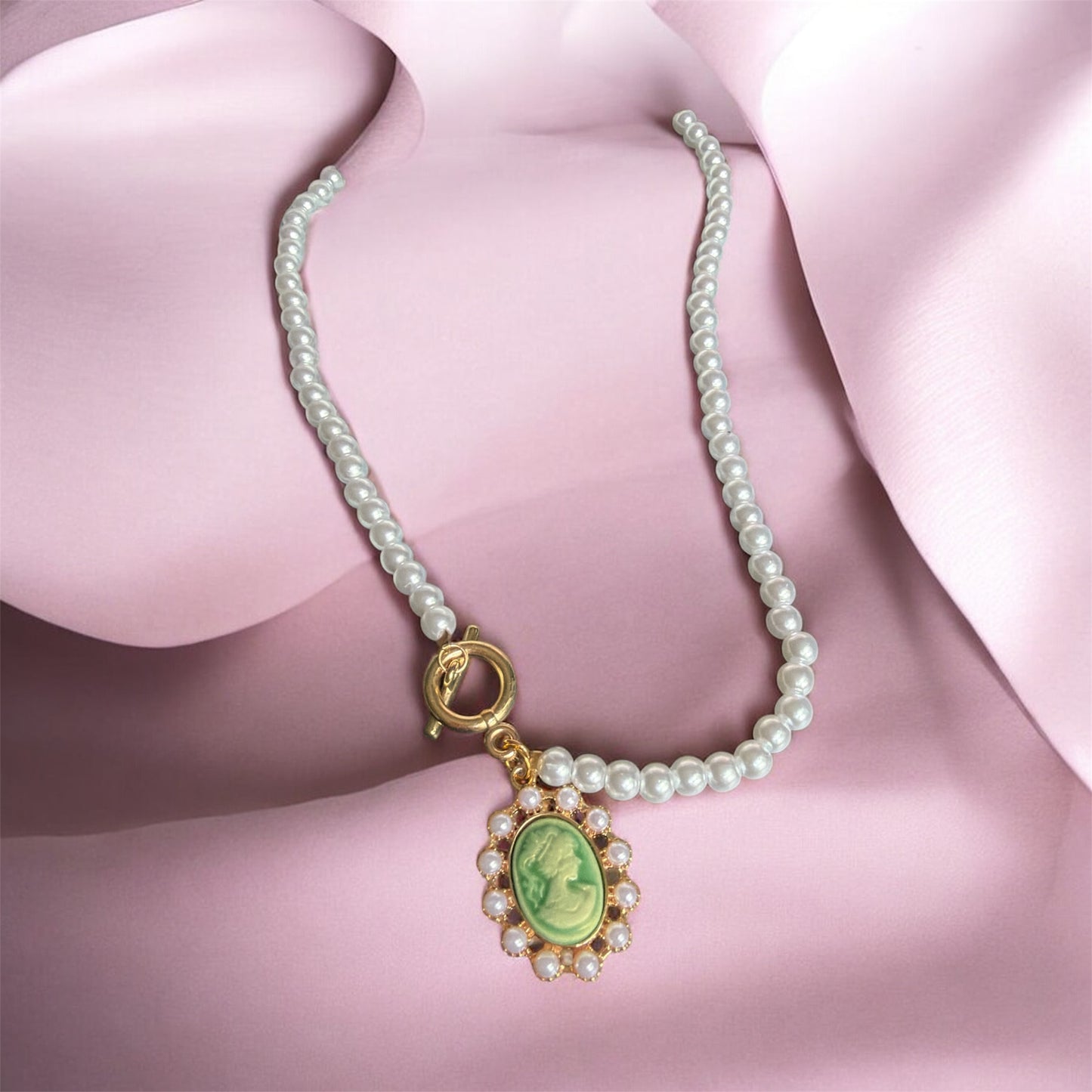 Vintage Pearl Toggle Necklace