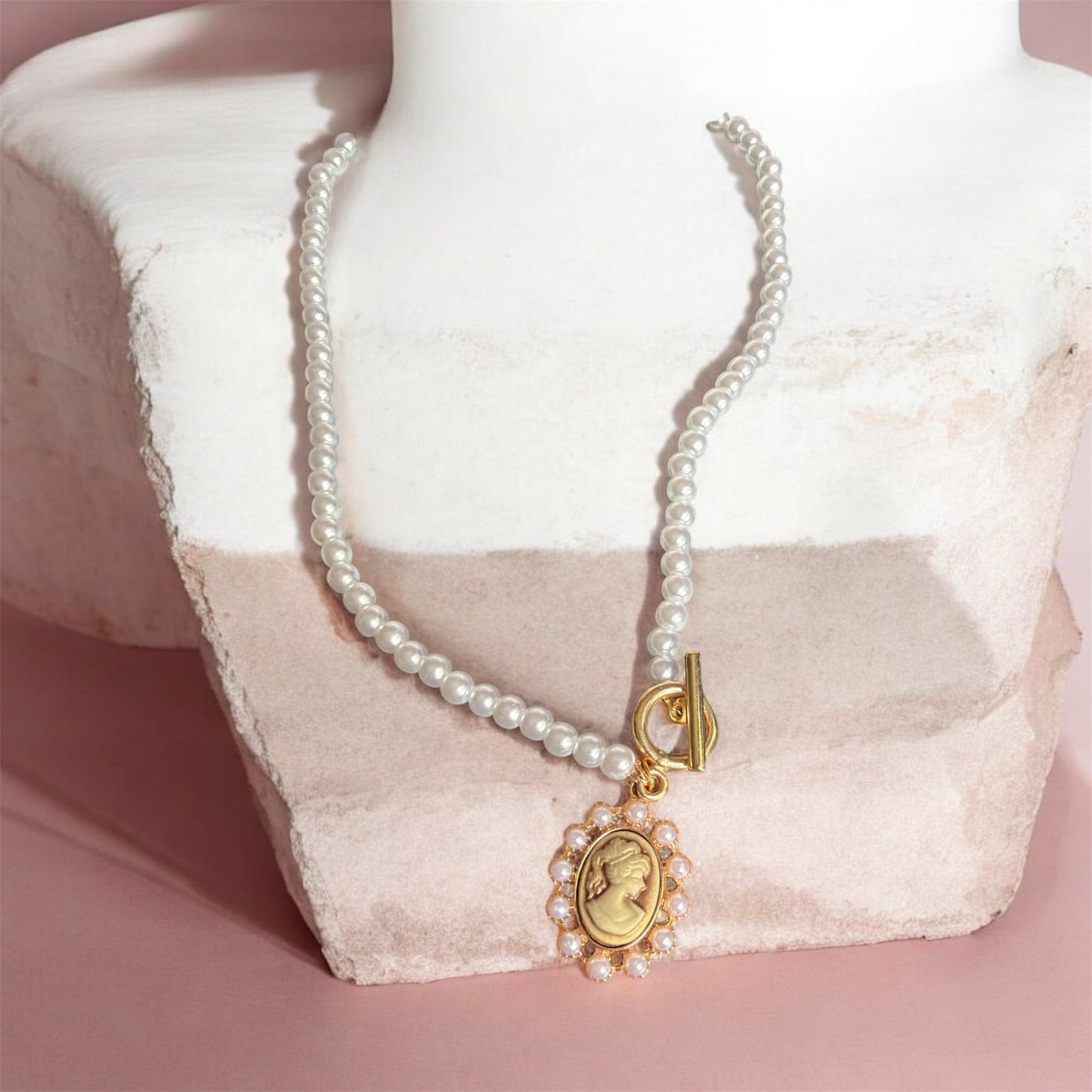 Vintage Pearl Toggle Necklace