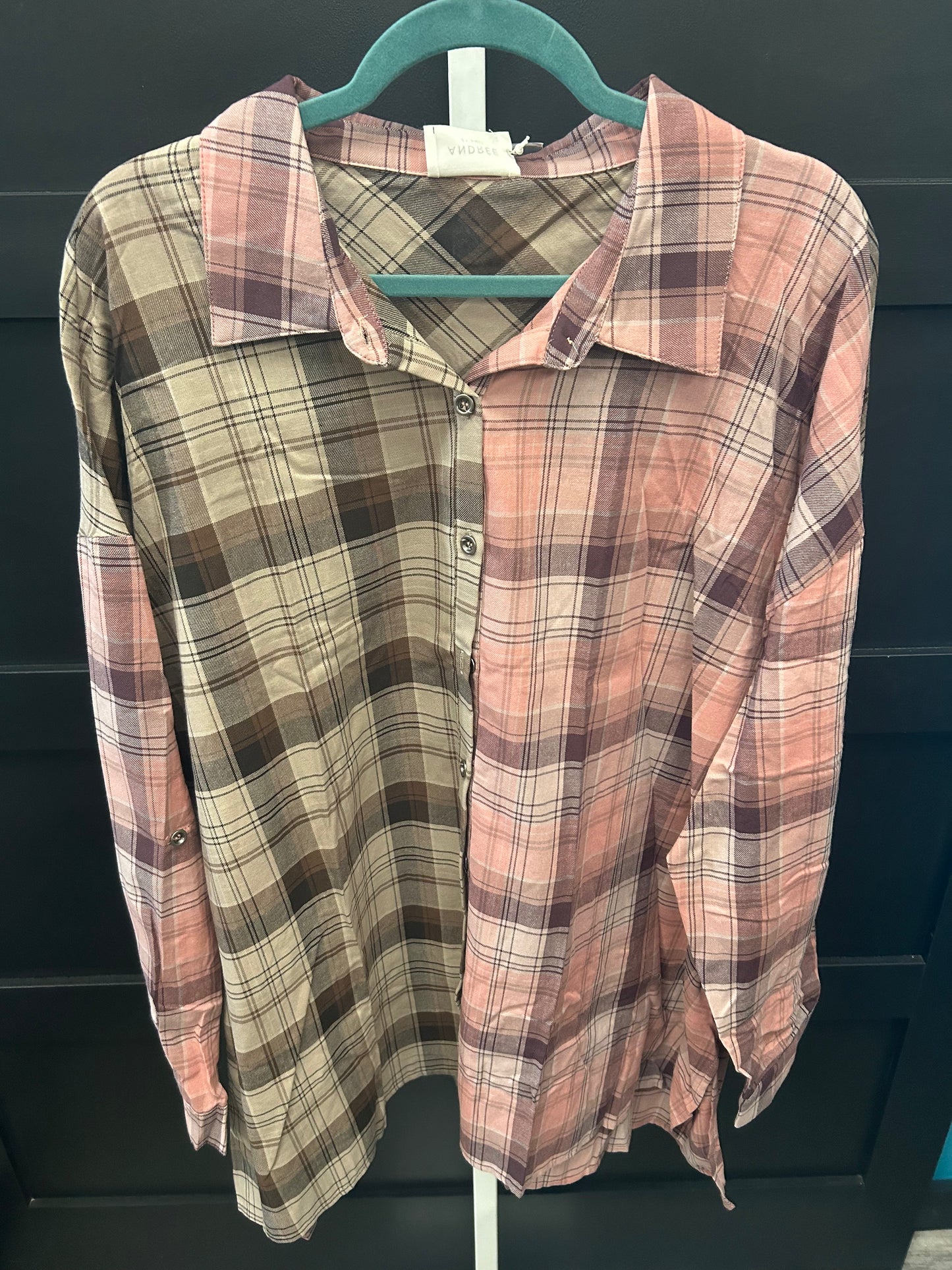 Color block Button Down Tunic