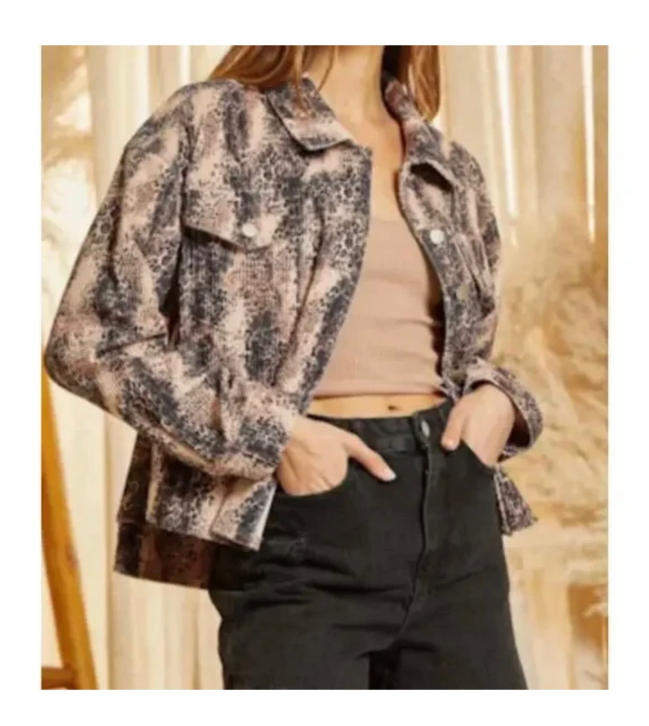 Snake print Corduroy Jacket