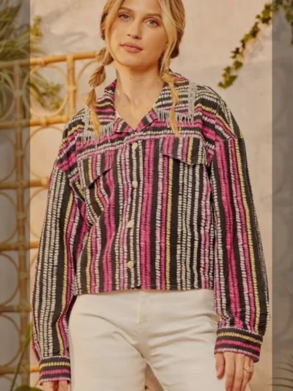 Emily Wonder Pink/Black Rhinestone Jacket