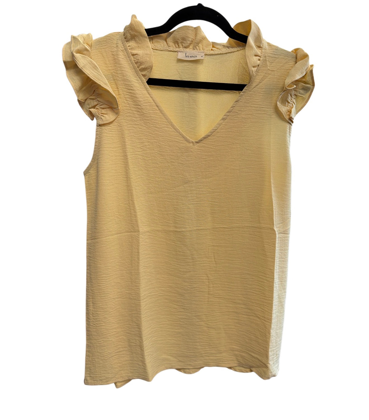Yellow Ruffle Sleeve Top