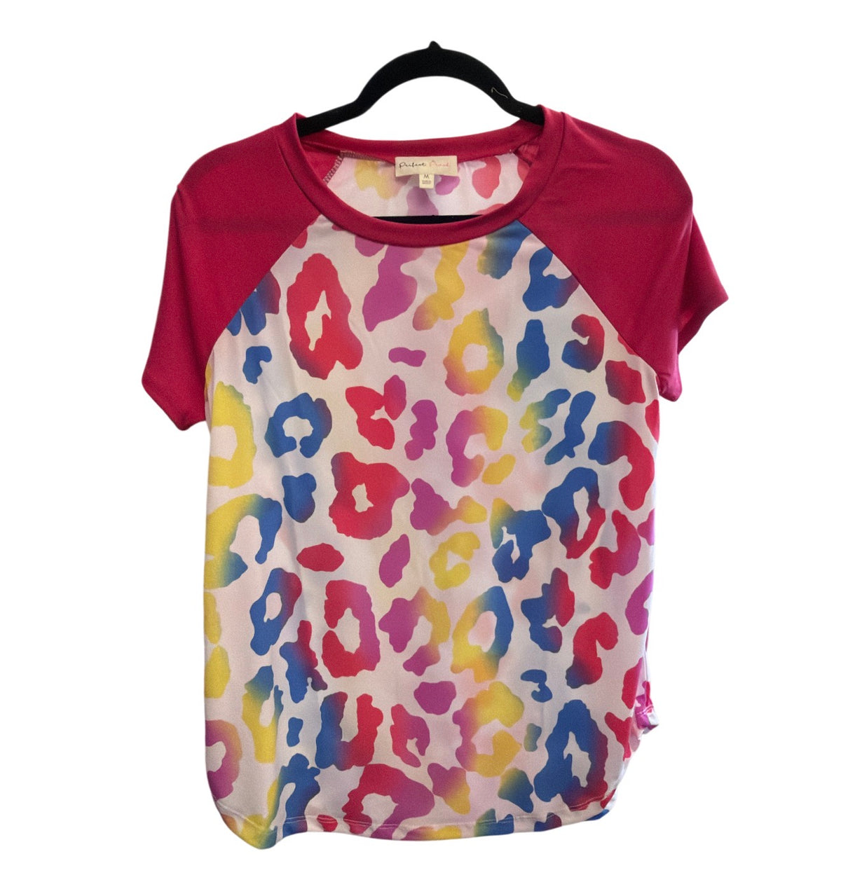 Perfect Peach Multicolor Leopard Top
