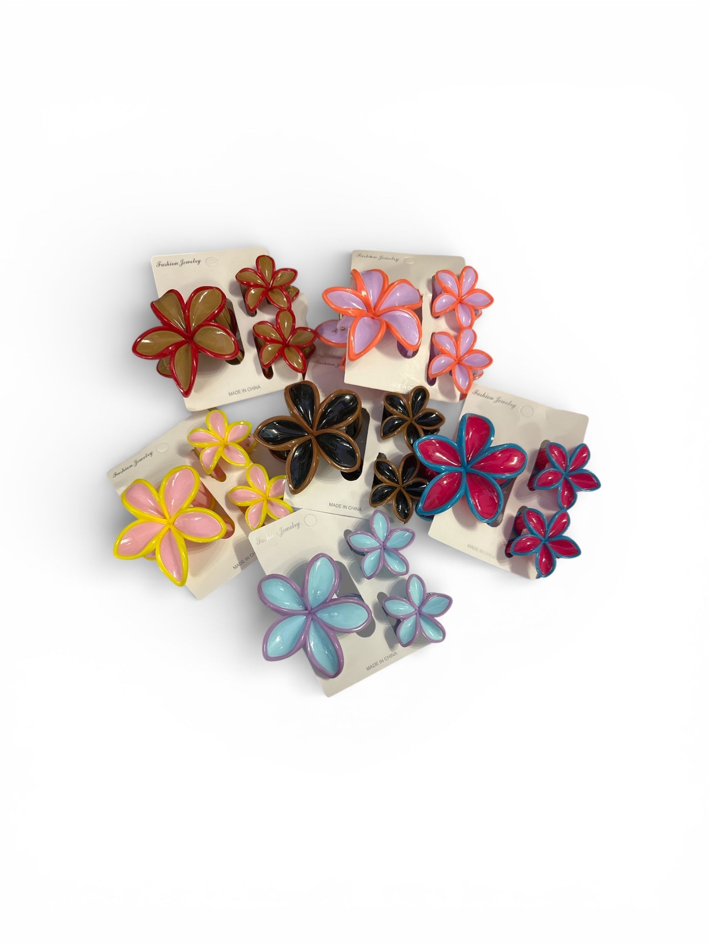 3pc Flower Clips