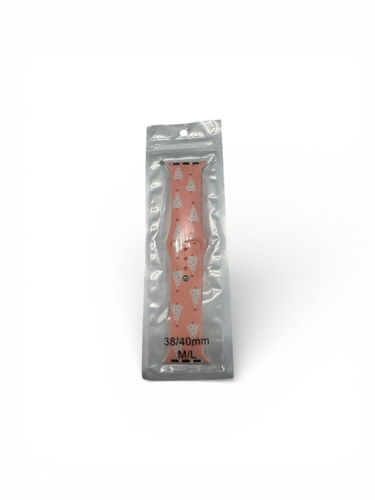 Pink Christmas Tree Silicon Watch Band 38/40mm