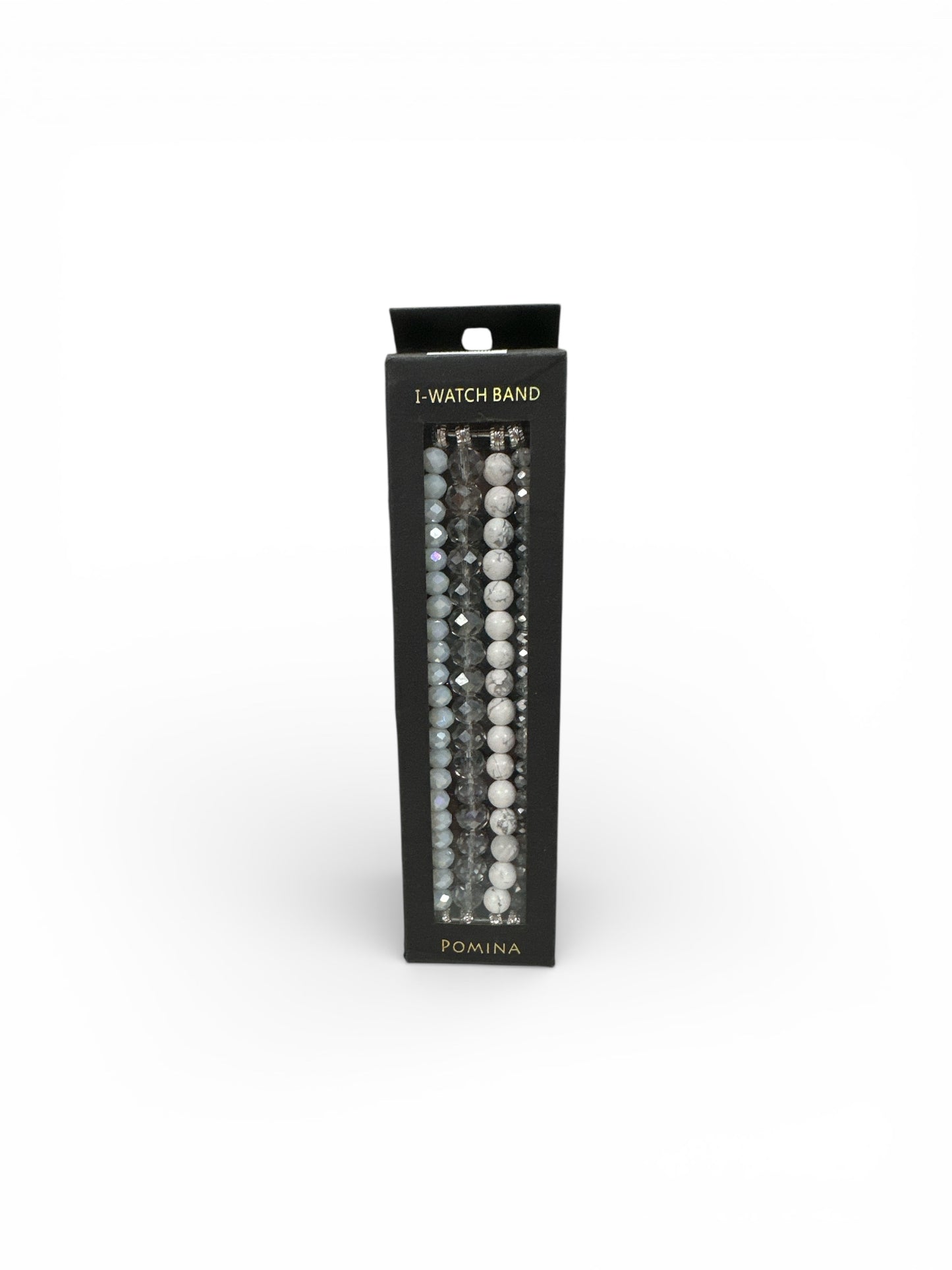White Gray Sliver Beaded Watch Band 38mm